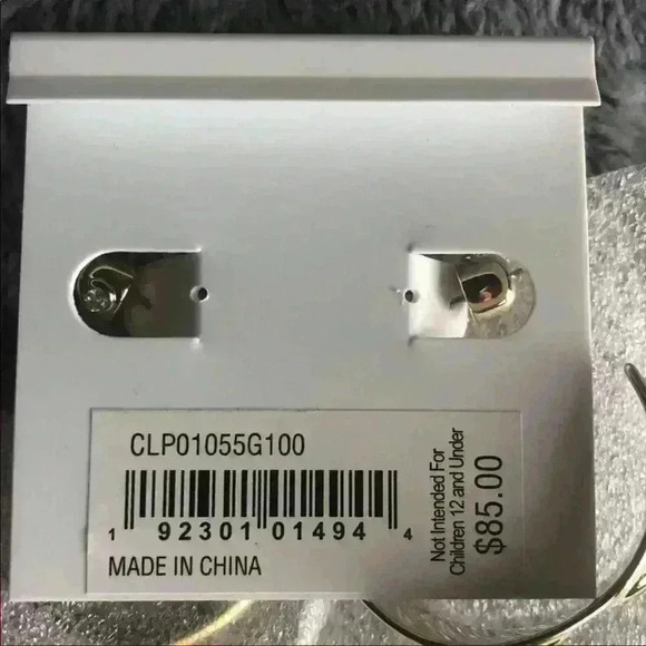 Carolee Iris Gold-Tone Plates Sterling Silver Pave Stone Hoop Earrings NWT - Picture 5 of 8